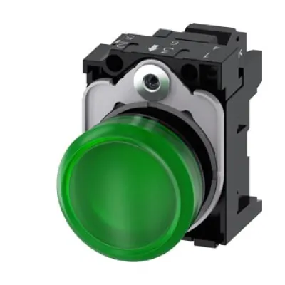 Siemens Leuchtmelder 3SU1106-6AA40-3AA0 | LED | 22mm rund | grün | IP67K | AC 230V | SIRIUS ACT | Kunststoff