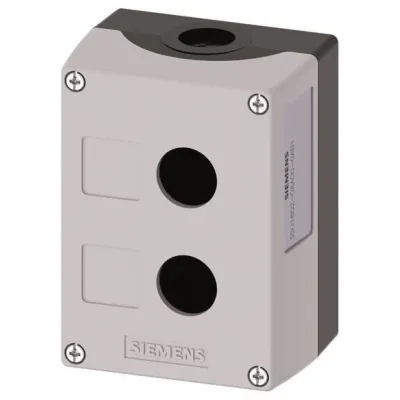 Siemens Aufbaugehäuse 3SU1802-0AA00-0AB1 | Gehäuse für Befehlsgeräte 22mm | 2-fach | IP68 | Kunststoff | grau