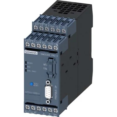 Siemens Motorsteuergerät SIMOCODE pro V 3UF7010-1AU00-0 | PROFIBUS-DP | 110-240V AC/DC | 4 Eingänge | 3 Ausgänge | IP20