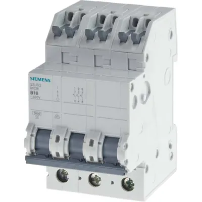 Siemens Leitungsschutzschalter 5SJ6316-7KS | 3-polig C16A | 400V 6kA | schraubenlose Klemmen | 70mm | IP20