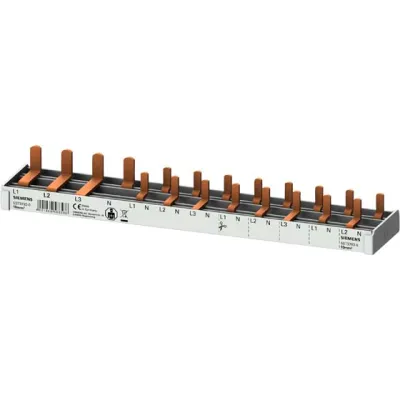 Siemens Stiftsammelschiene 5ST3783-0 | Phasenschiene 3+N 10mm² | 12TE | isoliert | 63A | kompakt | schneidbar | N-rechts