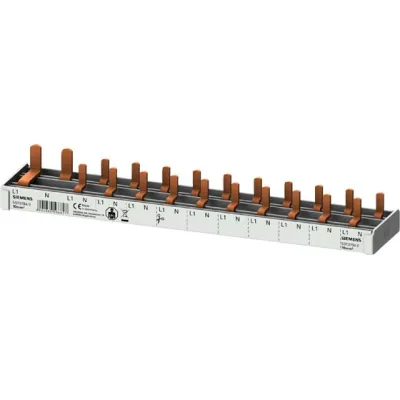 Siemens Stiftsammelschiene 5ST3784-0 | Phasenschiene 1-polig 10mm² | 12TE | 215mm | 63A | isoliert | für 11 Geräte
