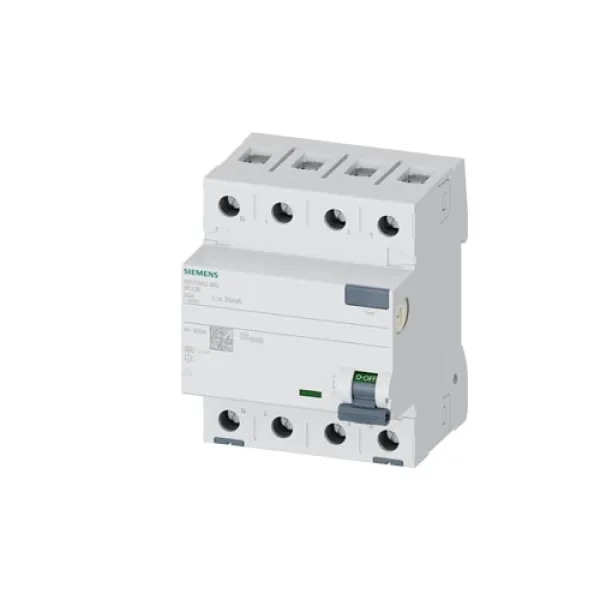 Siemens FI-Schutzschalter 5SV3342-6KL | Typ A | 4-polig | 25A | 30mA | 400V | N-links | DIN-Schiene | IP20 | REG