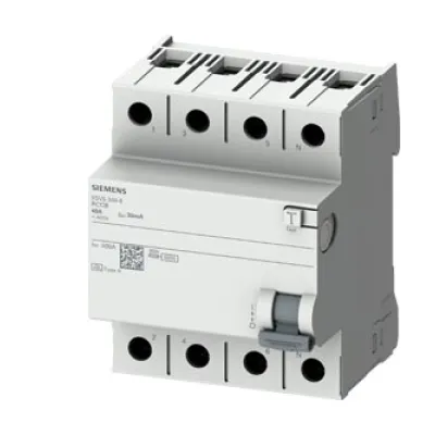 Siemens FI-Schutzschalter 5SV5344-6KL | 4-polig Typ A | 40A 30mA | 400V AC | DIN-Schiene | IP20 | N-links