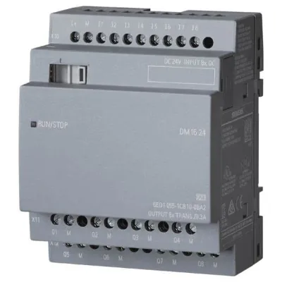 Siemens LOGO! 8 DM16 24 Erweiterungsmodul | 6ED1055-1CB10-0BA2 | 8 digitale I/O | 24V DC | Transistor | Schraubanschluss