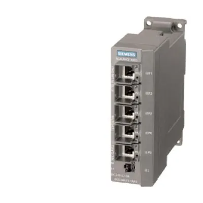 SIEMENS Switch SCALANCE X005 6GK5005-0BA10-1AA3 | Unmanaged | 5x RJ45 | 10/100 Mbit/s | Hutschiene | IP30 | 24V DC