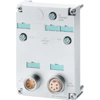 Siemens Anschlussmodul 6ES7194-4AP00-0AA0 für SIMATIC ET 200pro CPU | PROFINET | 3x M12 | IP65/67 | 20,4–28,8 V DC