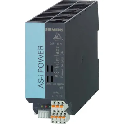 Siemens AS-Interface Netzteil 3RX9501-0BA00 | DC 30V 3A | Eingang 120/230V AC | IP20 | Datenentkopplung | Überlastschutz