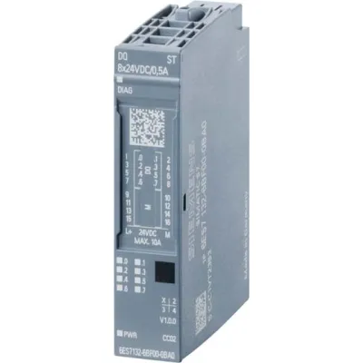 Siemens 6ES7132-6BF00-0CA0 | ET 200SP Ausgangsmodul | DQ 8x24VDC 0,5A PNP | IP20 | Kurzschlussschutz