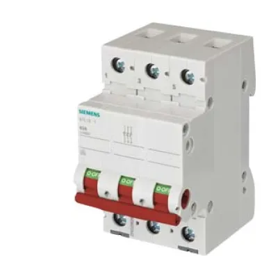 Siemens Ausschalter 5TL1363-1 | 63A | 3-polig | Lasttrennschalter für Hutschiene | 440V AC | roter Griff