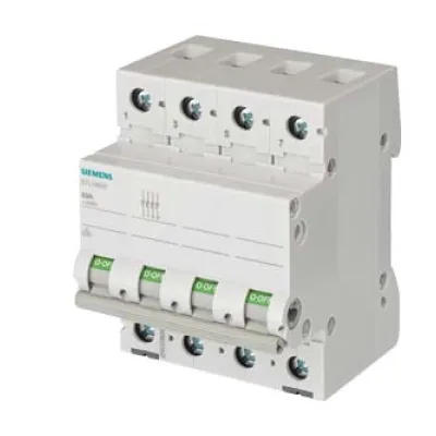 Siemens Lasttrennschalter 5TL1463-0 | Ausschalter 63A 4-polig | Hutschienenmontage | 440V | 4TE | grau