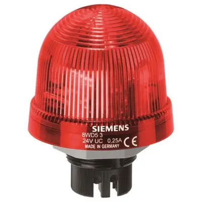 Siemens Einbauleuchte Blitzlicht 8WD5320-0CB | Blitzleuchte Xenon | 24V DC | IP65 | Kunststoff | Ø 70 mm | rot