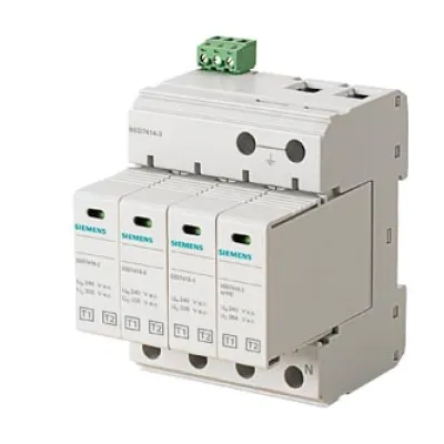 SIEMENS Blitzstromableiter 5SD7414-3 | Typ 1/2 | Überspannungsschutz 240/400V | 3+1 | Hutschiene | Fernmeldekontakt