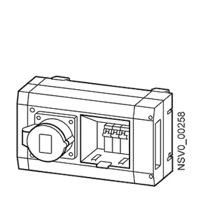 Siemens Abgangskasten BD01-AK2M1/CEE325A323 BVP:034282 | CEE 5-polig 32A 400V | IP54 | 1x Steckdose | grau RAL7035