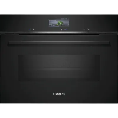 Siemens Einbau-Kompaktbackofen CM776GKB1 iQ700 | Mikrowelle | Pyrolyse | Home Connect | 45l | 900W | Schwarz/Edelstahl