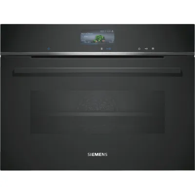 Siemens Kompaktdampfbackofen CS736G1B1 | Einbau-Dampfbackofen 47l | 21 Heizarten | Home Connect | Air Fry | Schwarz