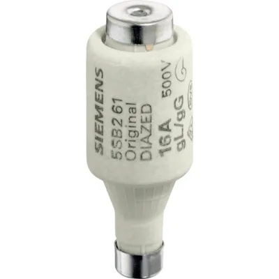 Siemens DIAZED-Sicherungseinsatz 5SB2611 | DII 16A | 500V AC/440V DC | gG | E27 | grau | 1 Stück