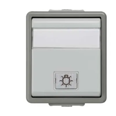 Siemens Wechselschalter 5TA4726 DELTA Flache IP44 Aufputz | Kontrollschalter | Glimmlampe | grau/dunkelgrau