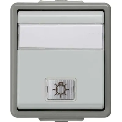 Siemens Wechselschalter 5TA4726 DELTA Flache IP44 Aufputz | Kontrollschalter | Glimmlampe | grau/dunkelgrau