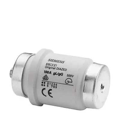 Siemens DIAZED-Sicherungseinsatz 5SC211 | 80A | DIVH | 500V | gL/gG | R1 1/4" | Leitungsschutz | silber | Kunststoff
