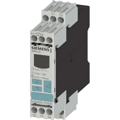 Siemens Überwachungsrelais 3UG4625-1CW30 | 0,03–40A | 24–240V AC/DC | Schraubanschluss | 2 Wechsler