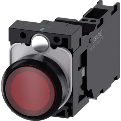 Siemens Drucktaster 3SU1102-0AB20-3FA0 | SIRIUS ACT | beleuchtet | 22mm rund | 1S+1Ö | LED 24V | Kunststoff | rot