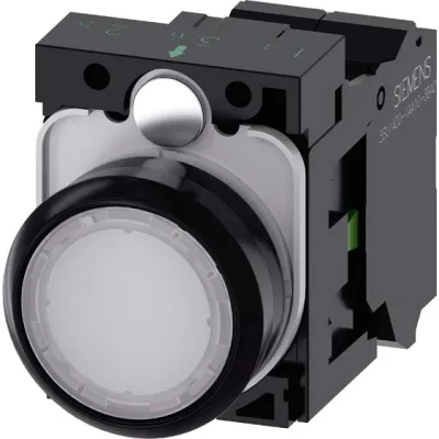 Siemens Leuchtdrucktaster 3SU1102-0AB60-3BA0 | 22 mm rund | LED 24V AC/DC | weiß | IP67/IP69K