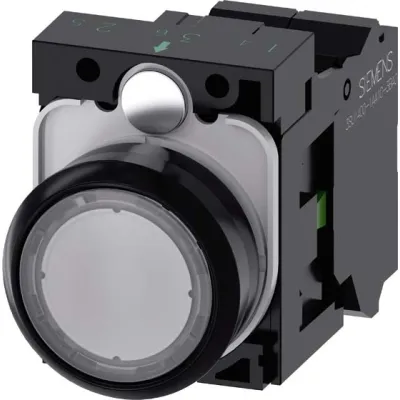 Siemens Drucktaster 3SU1102-0AB70-3BA0 | LED 24V AC/DC | 22mm rund flach | IP67/IP69K | Kunststoff schwarz