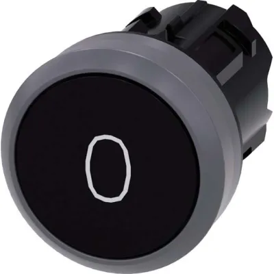 Siemens Drucktaster 3SU1030-0AB10-0AD0 | SIRIUS ACT | 22 mm rund | Metall Frontring | IP68 | schwarz