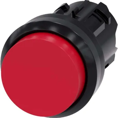 Siemens Drucktaster 3SU1000-0BB20-0AA0 | rund | 22 mm | Kunststoff | rot | hoch | tastend | Frontring schwarz