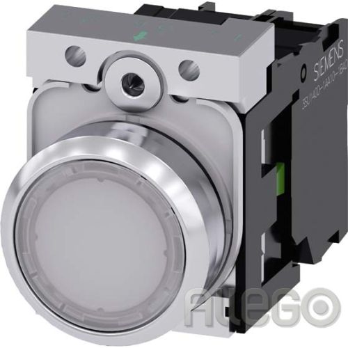 Bild: Siemens Drucktaster 22mm, rund, weiß 3SU1152-0AB60-1BA0