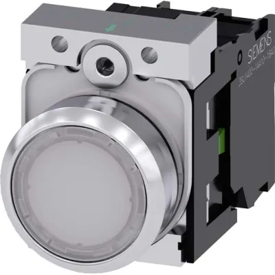Siemens Leuchtdrucktaster 3SU1152-0AB60-1BA0 | 22mm rund | Metall | LED 24V | IP67/IP69K | weiß
