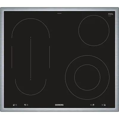 Siemens Glaskeramik-Kochfeld EA645GMA1E | 60 cm Einbau | 4 highSpeed Kochzonen | Kombi-Zone | Flachrahmen | Schwarz