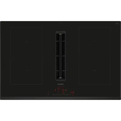 Siemens Induktionskochfeld ED851HQ26E | Integrierter Dunstabzug | 80 cm | Rahmenlos | Home Connect | Schwarz