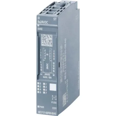 Siemens Digitales Eingangsmodul 6ES7131-6BF00-0CA0 | ET 200SP DI 8x24V DC | 8 Eingänge | PNP | Sink Input | IP20