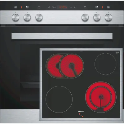 Siemens Einbau-Herd-Set EQ110KA0Z | Glaskeramikkochfeld 60cm | 66l | Edelstahl | Energieeffizienz A