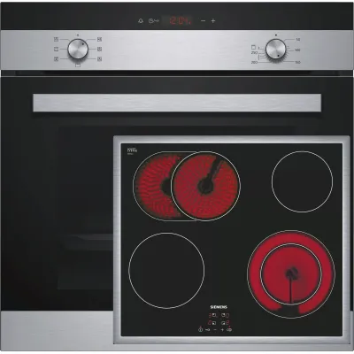 Siemens Einbau-Backofen-Set HB113FBS1+ET645HN17E | 66l | Glaskeramik | Energieeffizienz A | Edelstahl