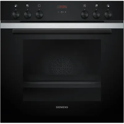 Siemens Einbau-Herd-Set EQ211KC01B | Glaskeramik-Kochfeld 60 cm | 71 l | Edelstahl | A+ | Kindersicherung | Schwarz
