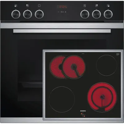 Siemens Einbau-Herd-Set EQ311KA1ZM | iQ300 | 60 cm | Glaskeramik | 71 l | Dampfunterstützung | 3D Heißluft