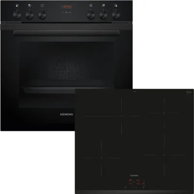 Siemens Einbauherd-Set EQ322IAAB (HE213ABB4+EI631CFB1E) | Induktion | 71 l | 4 Kochzonen | A | schwarz