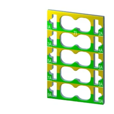 Siemens Farbkodierschilder 6ES7193-6CP71-2AA0 | SIMATIC ET 200SP | 10 Stück | AUX-Klemmen | Push-In | grün-gelb