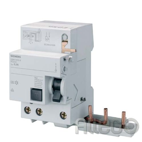 Bild: Siemens FI-Block, 3-polig, Typ A In: 40 A, 30 mA, 5SM2333-6