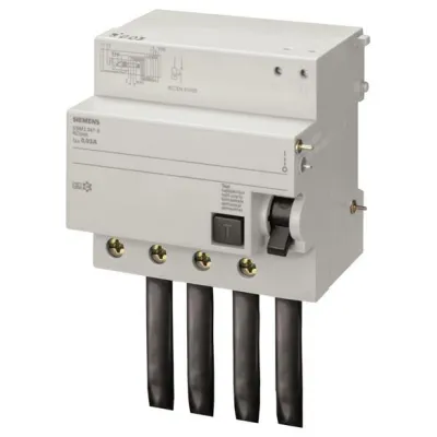 Siemens FI-Block 5SM2347-0 | FI-Schutzschalter 4-polig Typ AC | 100A | 30mA | 400V | für Leitungsschutzschalter | IP20
