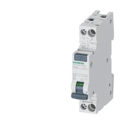 Siemens FI/LS-Schalter 5SV1316-3KK10 | RCBO 1-polig+N Typ F | 10A B | 6kA | 30mA | kompakt 1TE | IP20 | Unterputz
