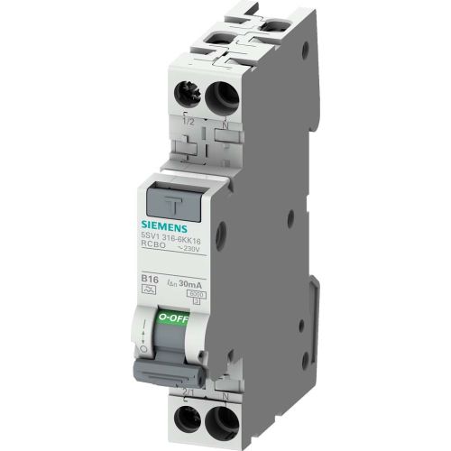 Bild: Siemens FI/LS-Schalter 1TE 1P+N 6kA Typ F 30mA C16