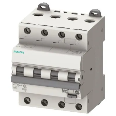 Siemens FI/LS-Schalter 5SU1346-6FP10 | 4-polig | Typ A | 10A | B-Char | 30mA | 6kA | 400V | RCBO | VDE geprüft | IP20