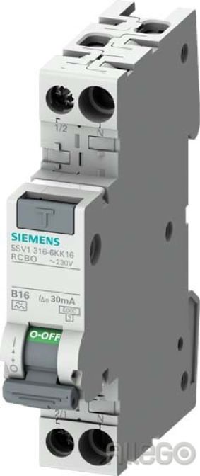 Siemens FI/LS-Schalter 6kA TypA 30mA B10 5SV1316-6KK10