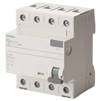 SIEMENS FI-Schutzschalter 5SV3346-6KK12 | Typ A | 4-polig | 63A | 30mA | 400V AC | DIN-Schiene | IP20