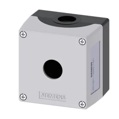 Siemens Aufbaugehäuse 3SU1801-1AA00-1AA1 | Befehlsgerät Gehäuse 22 mm | IP68 | Kunststoff | 1-fach | grau