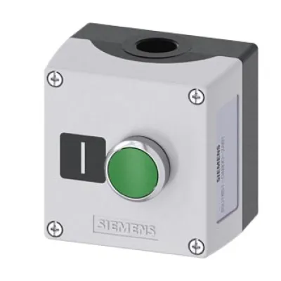 Siemens Befehlsgerät Gehäuse 3SU1851-0AB00-2AB1 | Drucktaster rund Ø22,5mm Metall | 1-fach | IP68 | grau